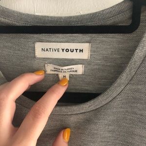 Native Youth Grey Cotton Maxi Dress